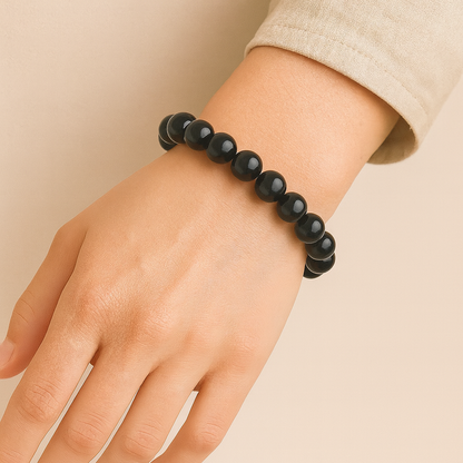 Bracelet Obsidienne noire « Collection Essentielle » (Mexique A)