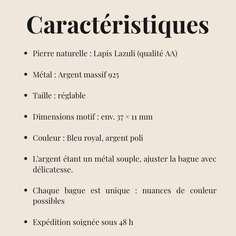 Bague Orion « Collection Constellation » (Lapis-Lazuli AA Afghanistan)