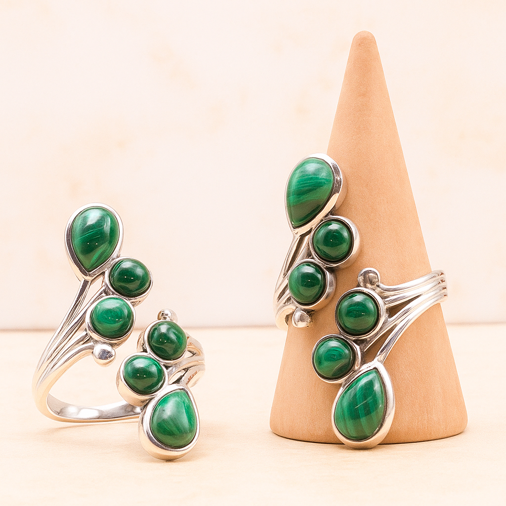 Bague Orion « Collection Constellation » (Malachite, Congo AA)