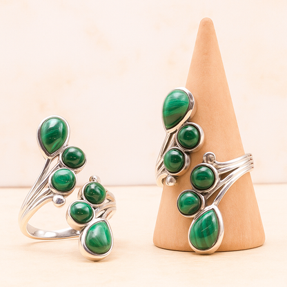 Bague Orion « Collection Constellation » (Malachite, Congo AA)
