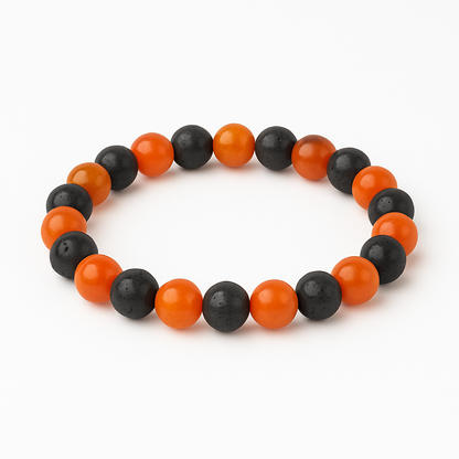 Bracelet Cornaline « Collection Volcanique » (Brésil A)