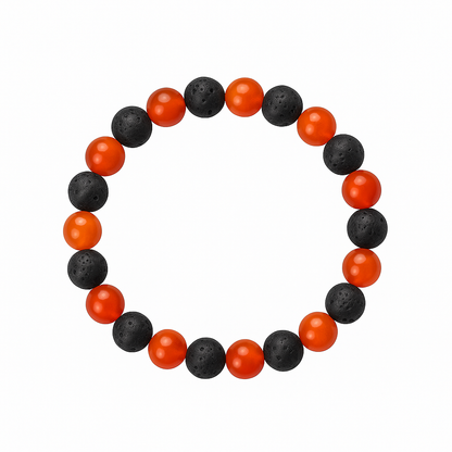 Bracelet Cornaline « Collection Volcanique » (Brésil A)