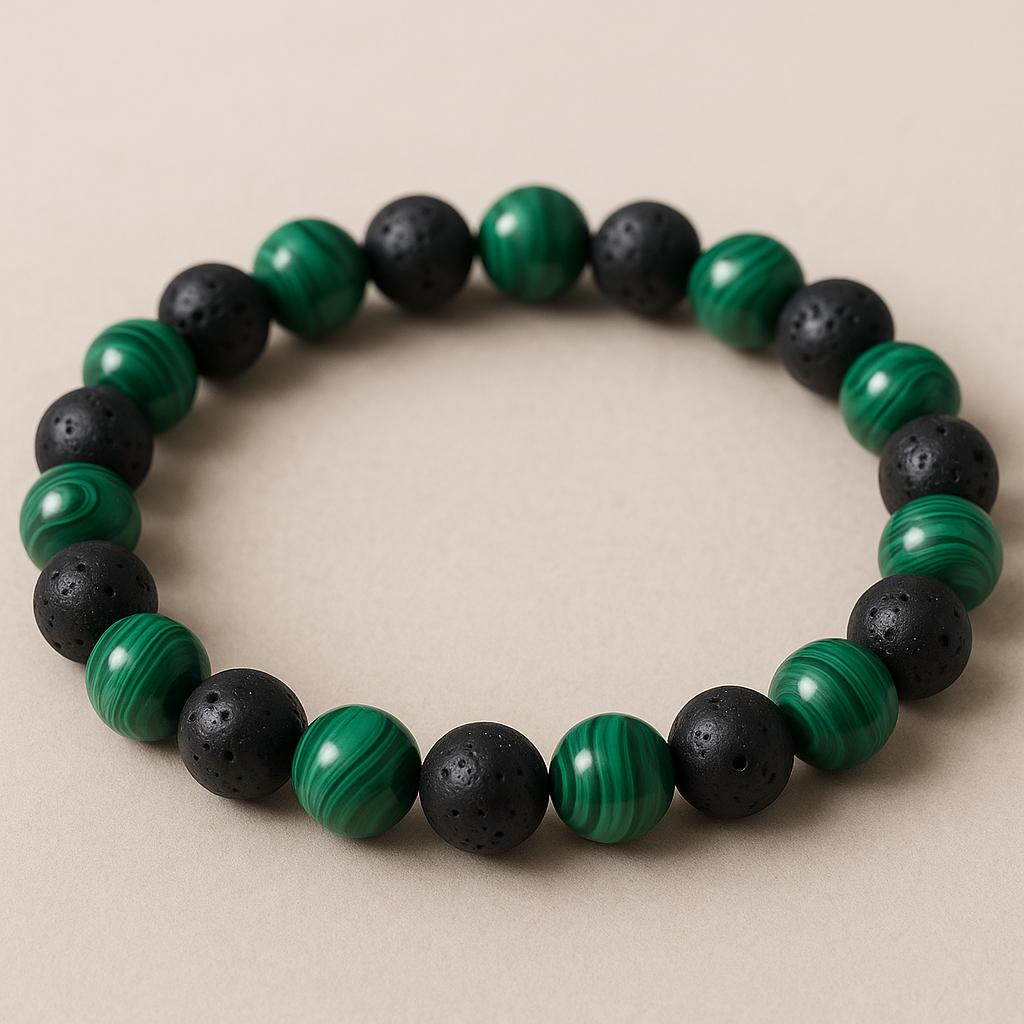 Bracelet Malachite "Collection Volcanique"